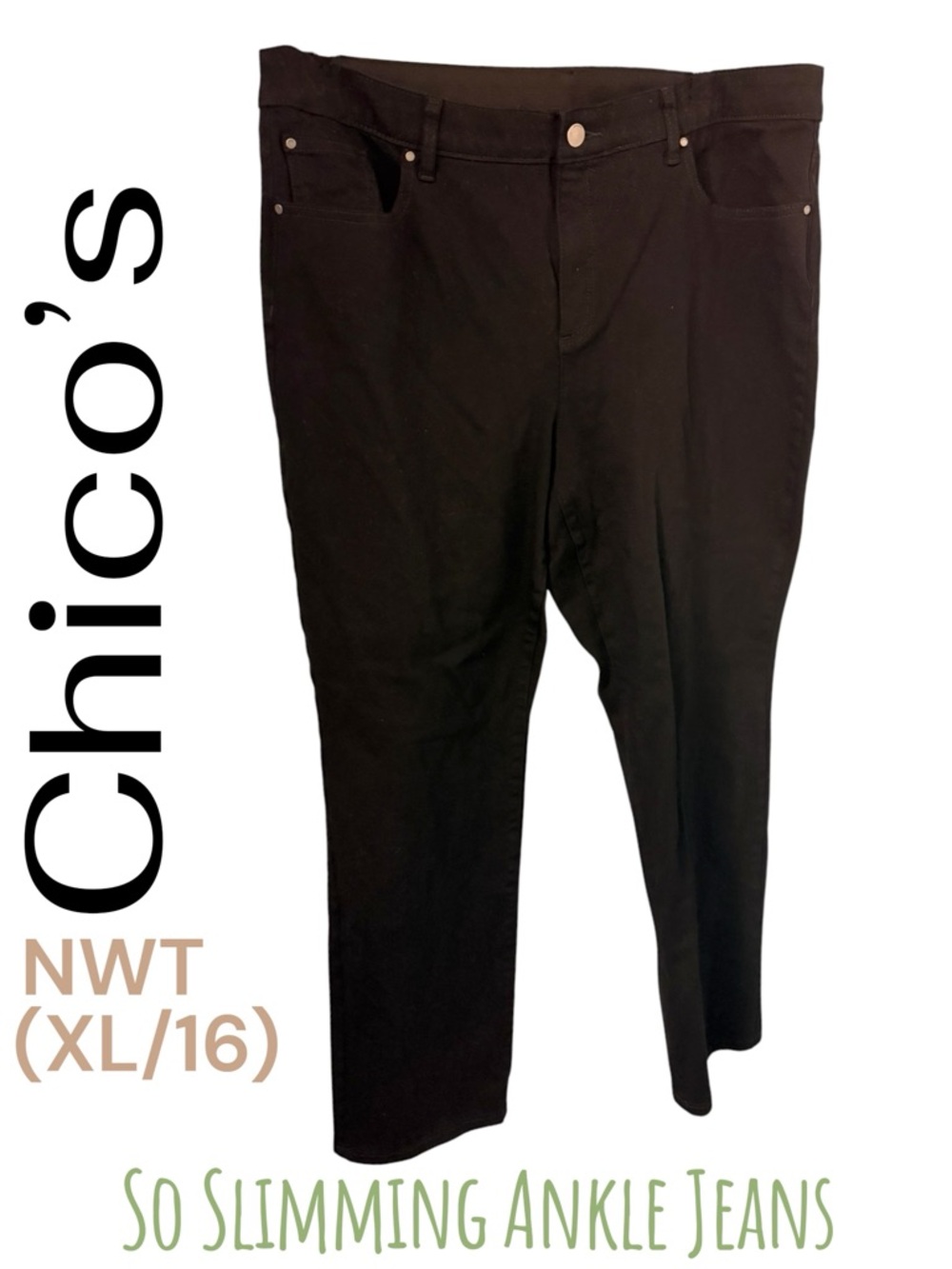 Chico's Black Slim Ankle Chinos